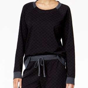 Alfani Quilted Style Pajama Top Women Black New