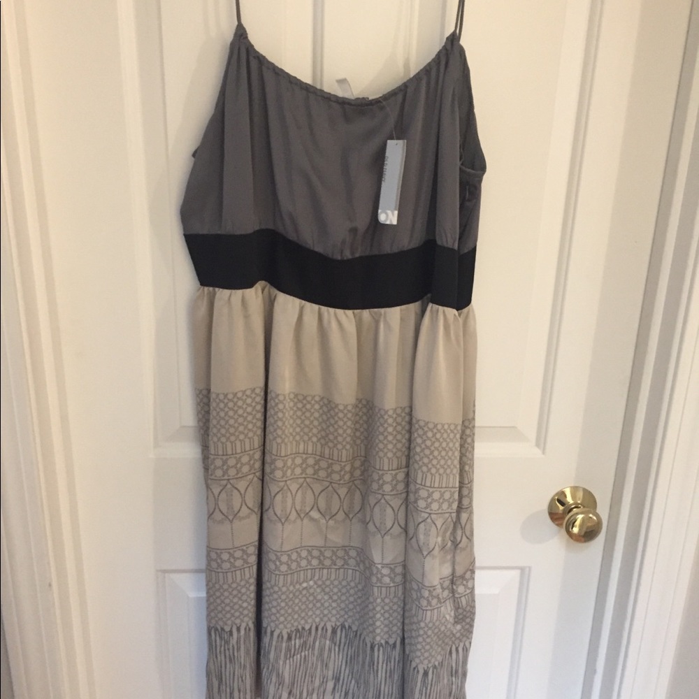 Spaghetti Strap Two-tone midi dress