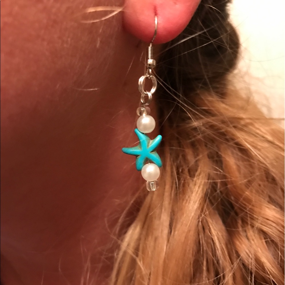 Turquoise starfish earring