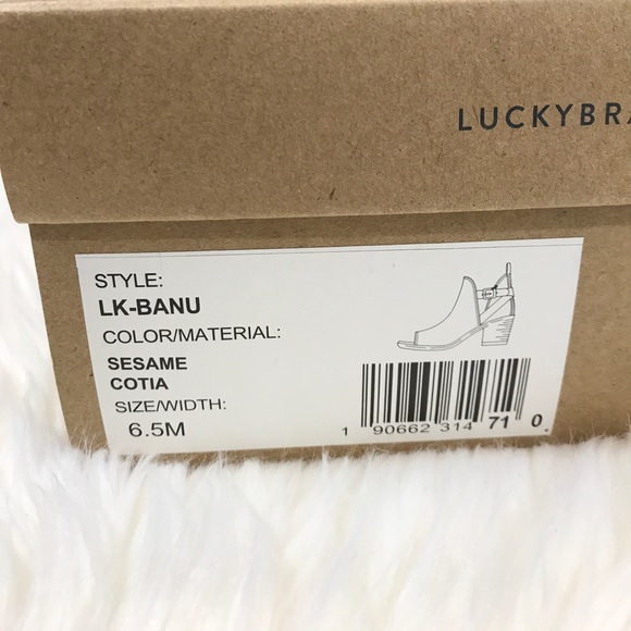 Lucky Brand Banu peep toe ankle Bootie NWB 6.5m - Picture 2 of 5