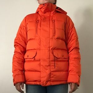 puffy orange jacket