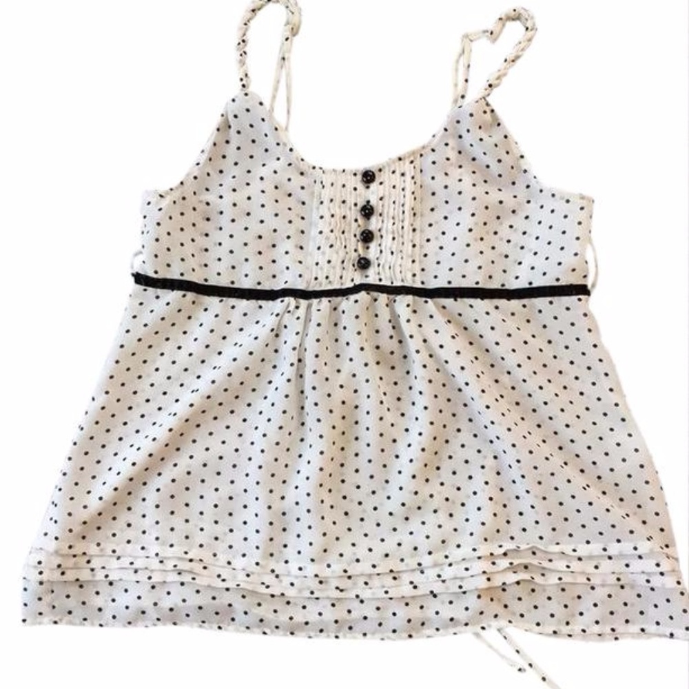 Xhilaration White With Black Polka Dots Dot Sleeve