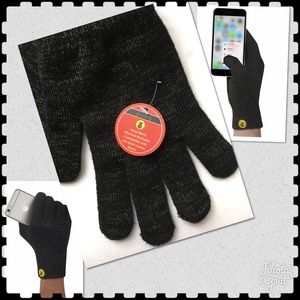 BLACK MAGNETIC GRIP TOUCH & TEXT UNISEX GLOVES