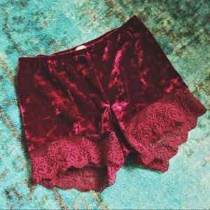 Free People Velvet Lace Shorts
