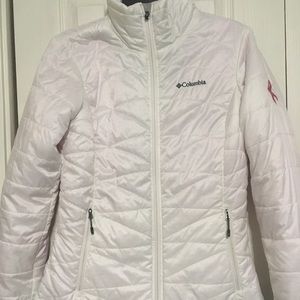 Columbia Omni Heat puffy jacket, breast cancer