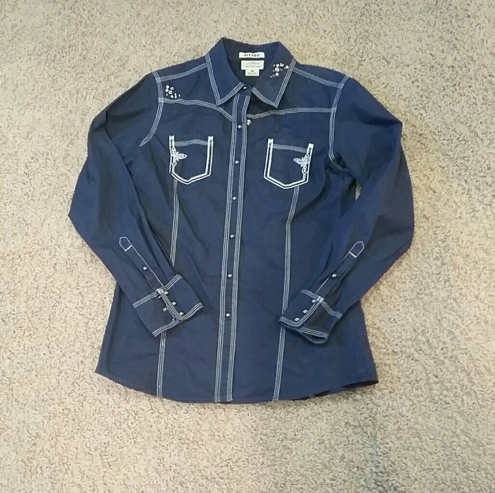 Navy Blue Ariat western button up shirt