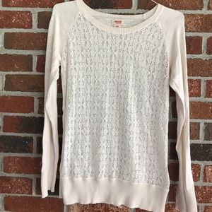Mossimo Cream Lace Sweater. Size M