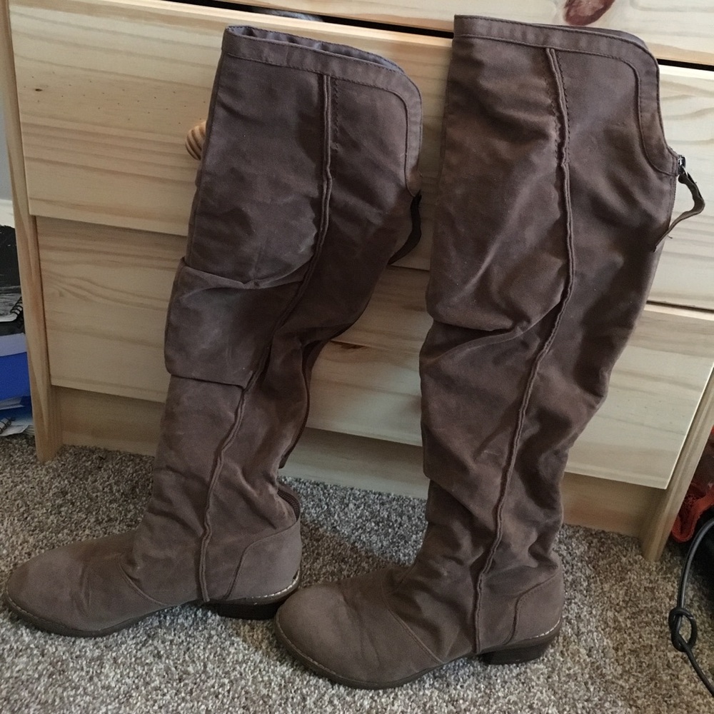 Taupe OTK boots
