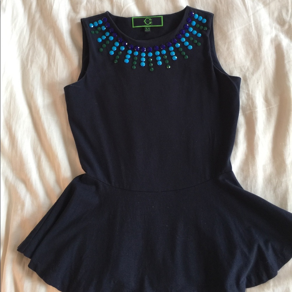 Embellished Peplum Top