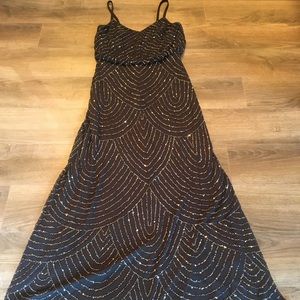 Adrianna Papell embellished sequin gown