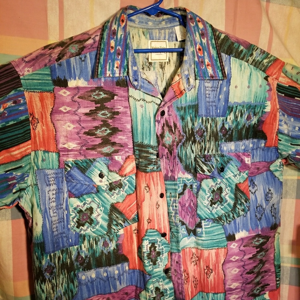 16# Multicolored Western plains trading shirt - Picture 1 of 3