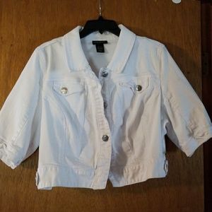 Lane Bryant white jean jacket