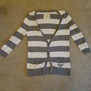 Gray striped cardigan