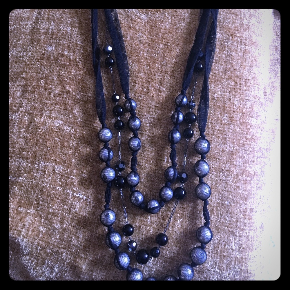Black necklace lace detail