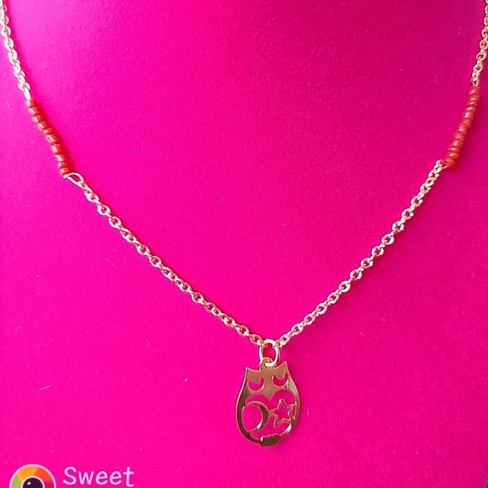 18k gold plated and coral choker necklace under 25