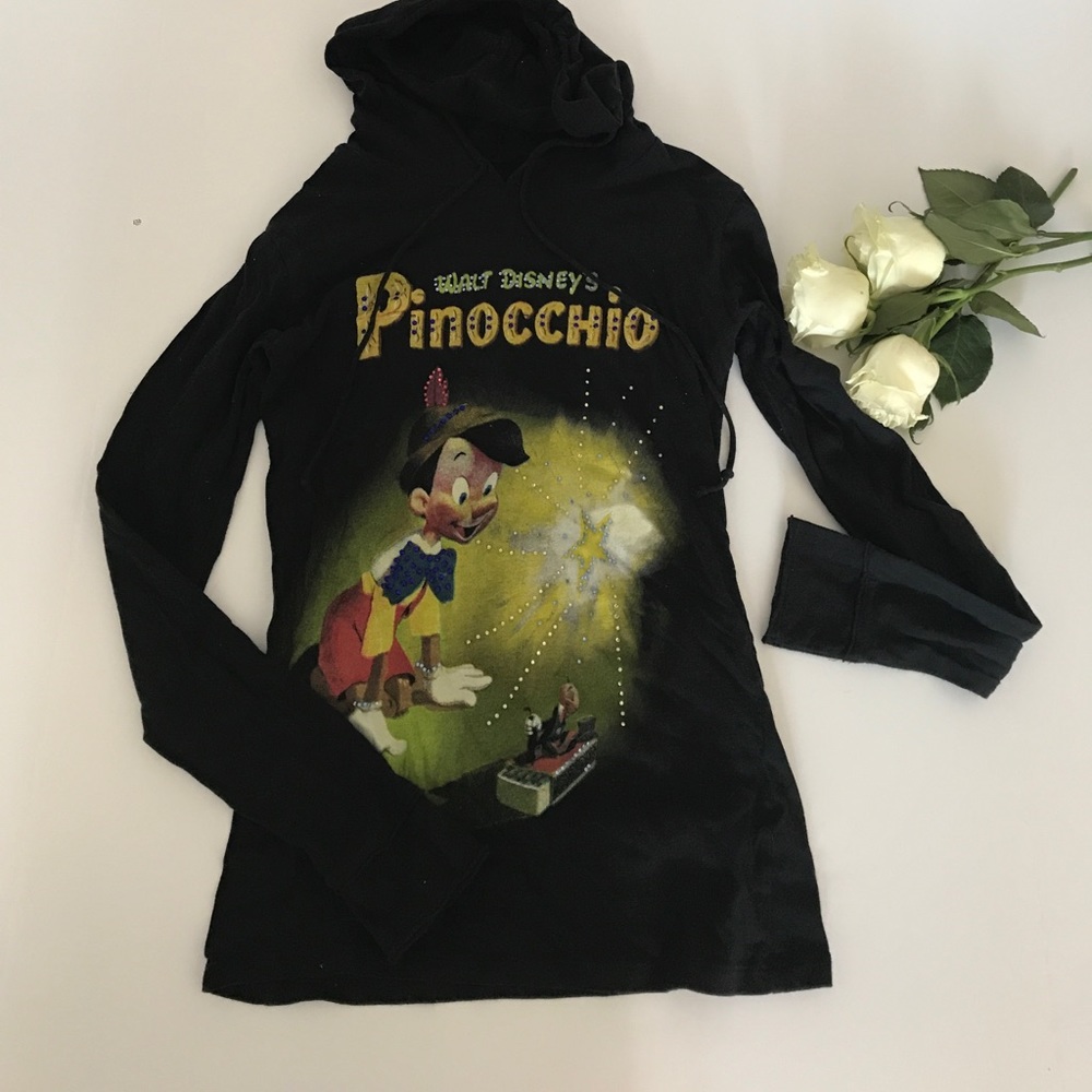 Pinocchio long sleeve women's shirt with hoodie