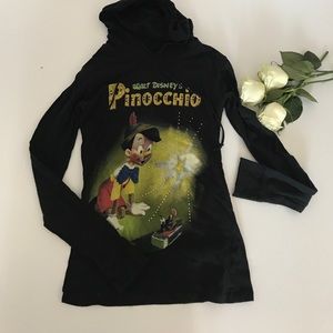 Pinocchio long sleeve women's shirt with hoodie