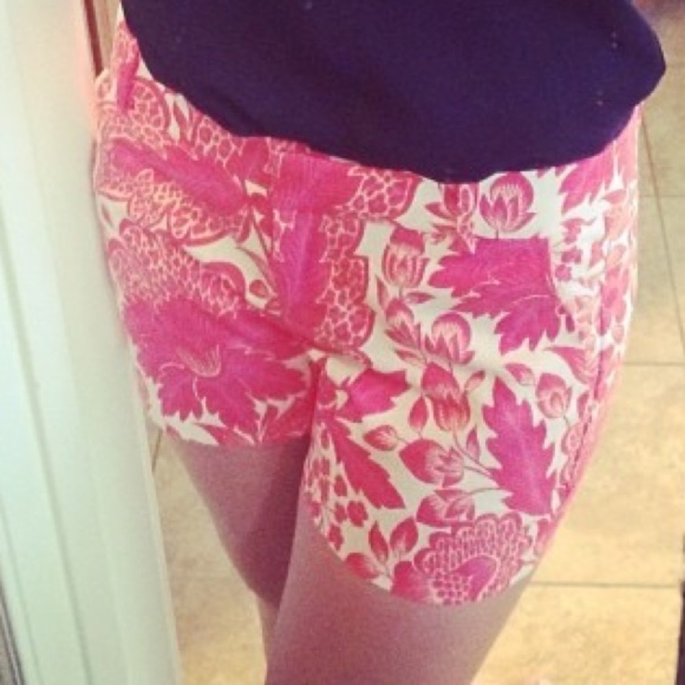 J crew pink floral shorts
