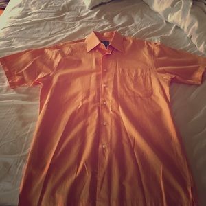 Jos A bank orange short sleeve button dress shirt