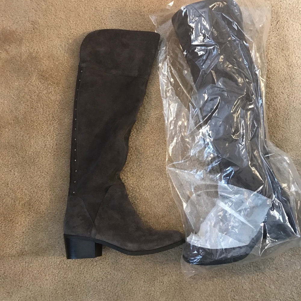 Vince Camuto Gray OTK or folddown boots Sz9