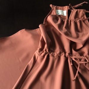 Hackwith cinch dress in coral/rust