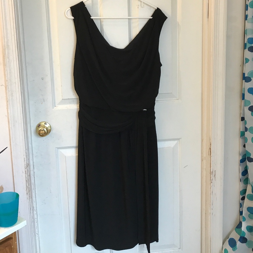 Black dress with pin