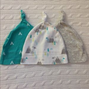 3 Baby Hats size 0-3 months