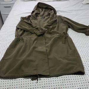 Topshop oversize denim Jacket with hoodie