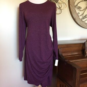 🆕 Apt. 9 Sz 0X Purple Metallic Long Sleeve Dress 🆕 Apt. 9 Sz 0X Purple Metallic Long Sleeve Dress