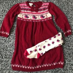Sweater dress and matching tights 2-3Y