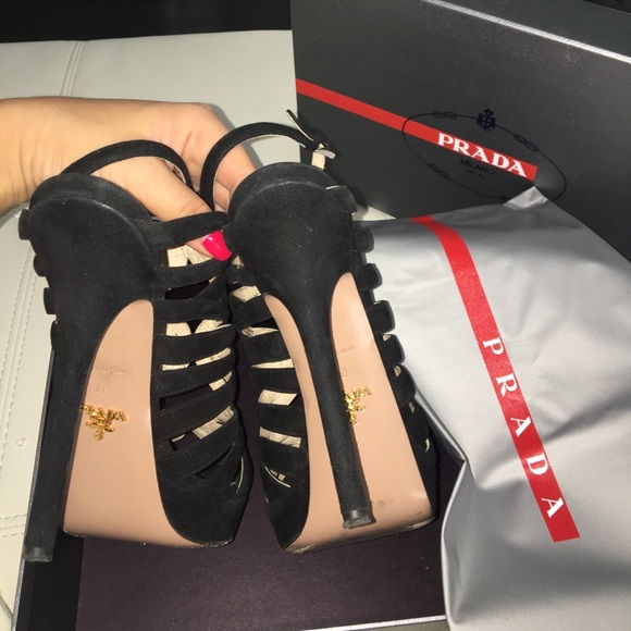 Prada Suede Caged Sandals - Picture 5 of 6
