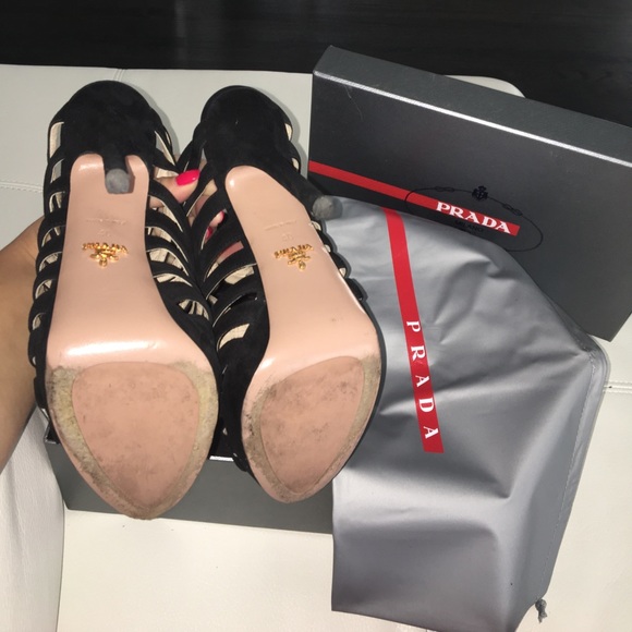 Prada Suede Caged Sandals - Picture 6 of 6