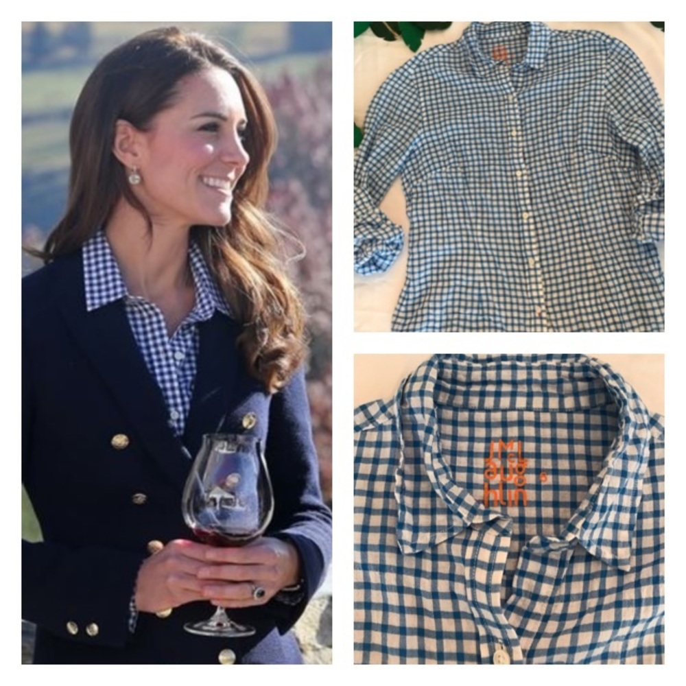 J.McLaughlin blue gingham button-down.  6