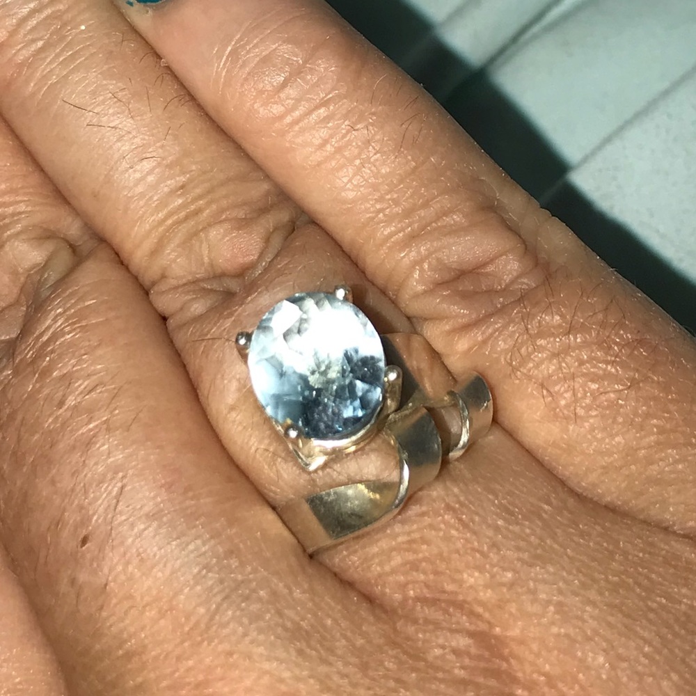 Blue Topaz Sterling Silver Ring .925