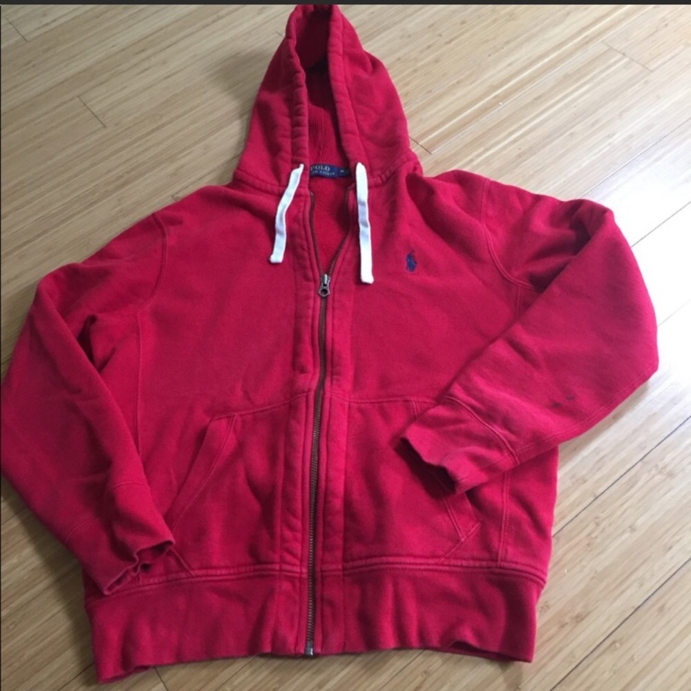 Red Polo Sweatshirt Full Zip