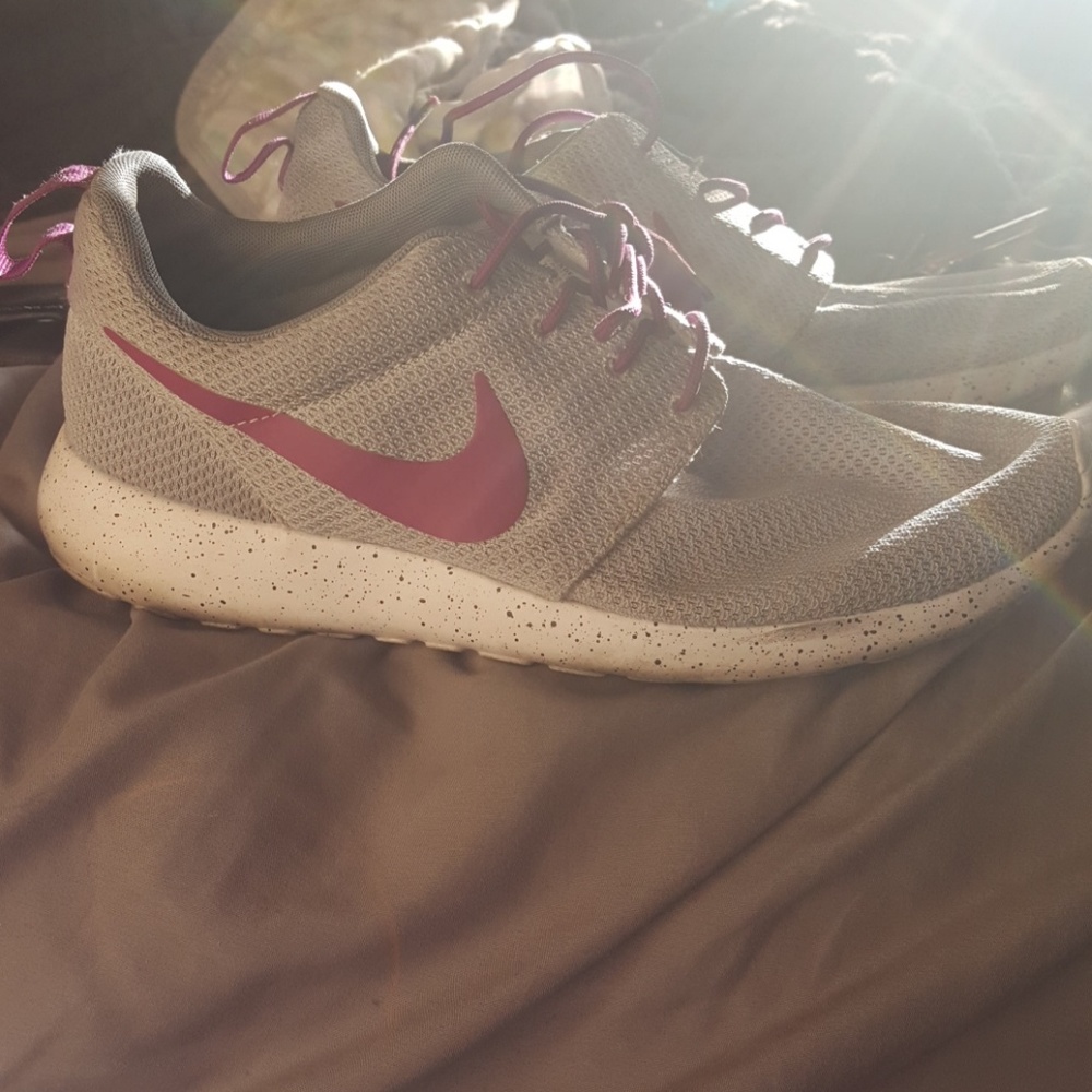 Gray and Purple custom roshe's