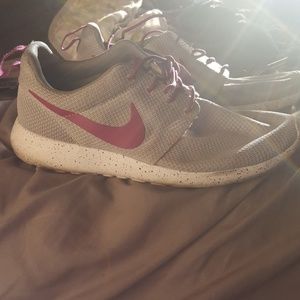 Gray and Purple custom roshe's