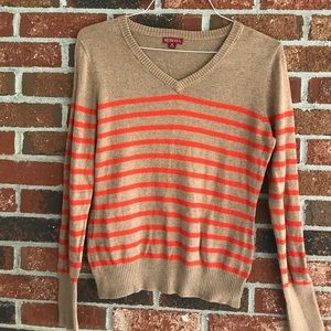 Merona Orange Stripe Sweater. Size M.