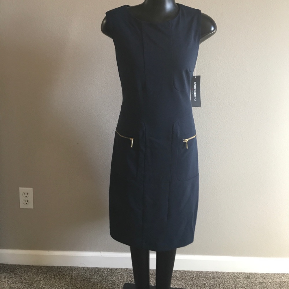 Navy shift dress