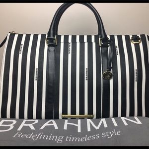 NWT Brahmin Anywhere Weekender- Striped