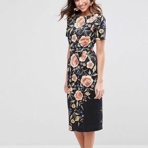 ASOS Floral Embroidery Print Dress, size 14