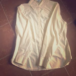 LS Yellow/White Striped Oxford shirt in an XL