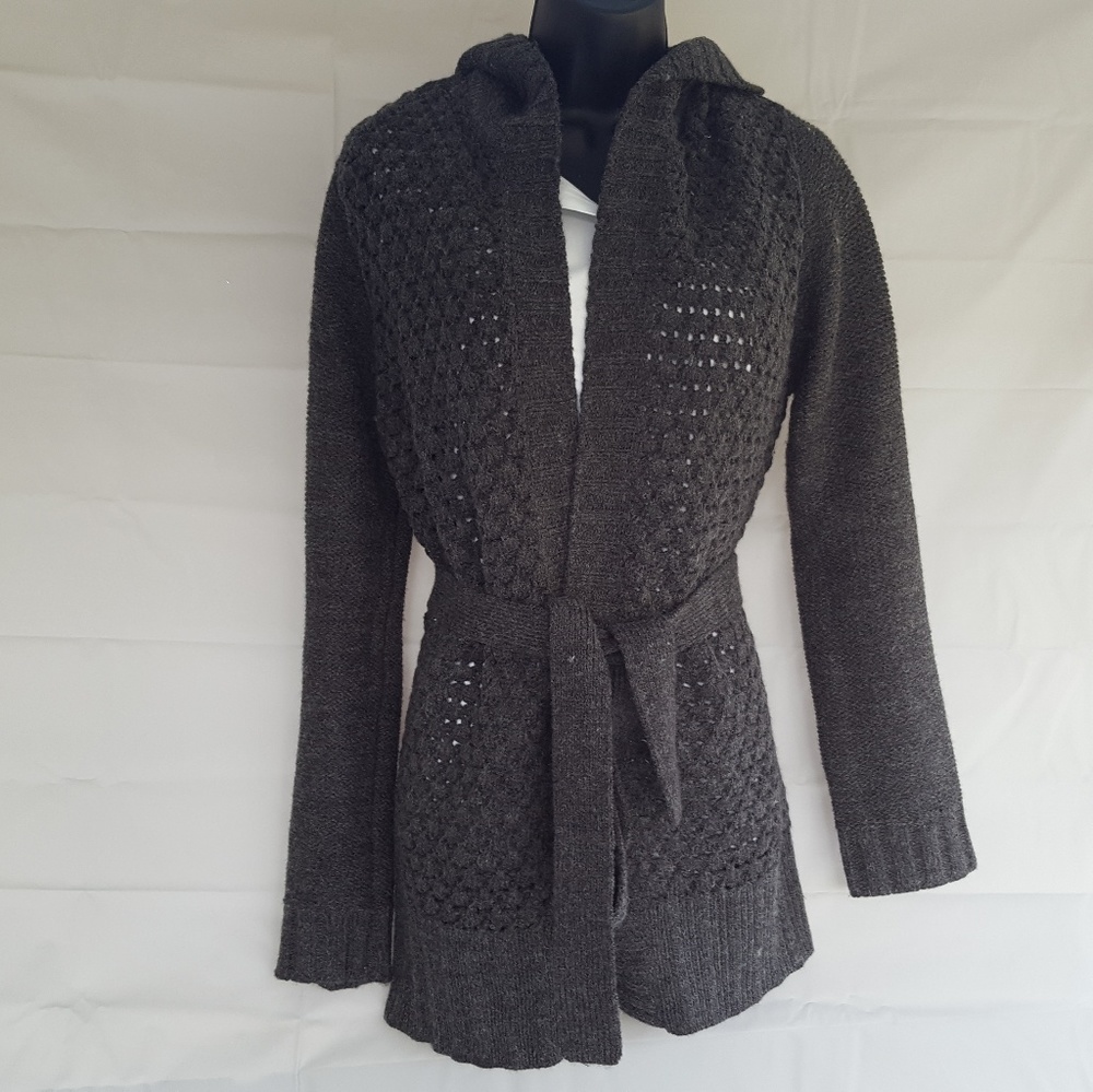 XL Dress barn Knitted sweater hoodie tie at waist