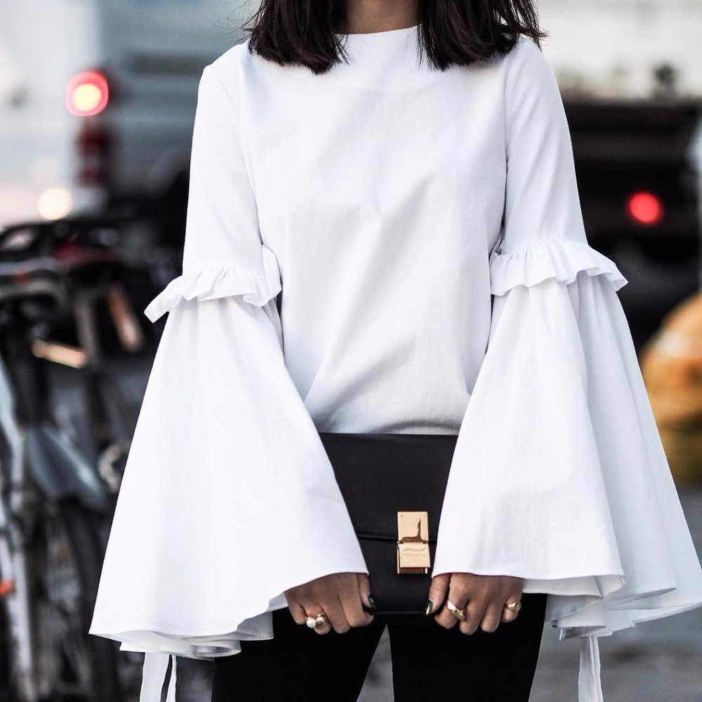 Pixie Market Bella Tie Bell Sleeve Top