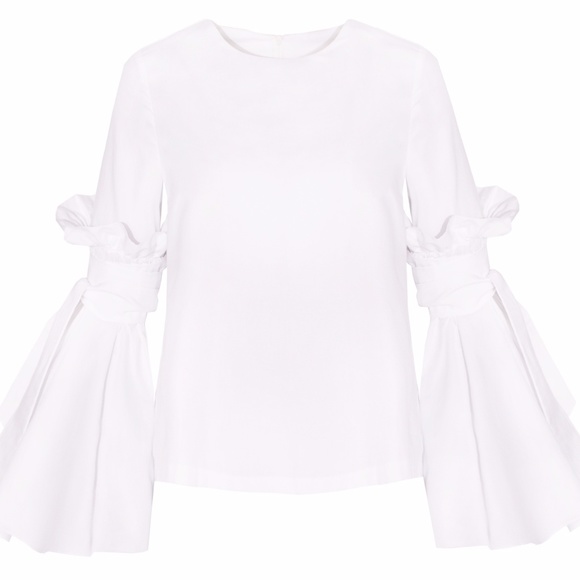 Pixie Market Bella Tie Bell Sleeve Top - Picture 3 of 5