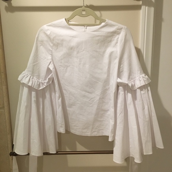 Pixie Market Bella Tie Bell Sleeve Top - Picture 4 of 5