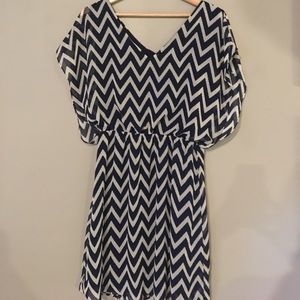 Chevron Blue & White Dress
