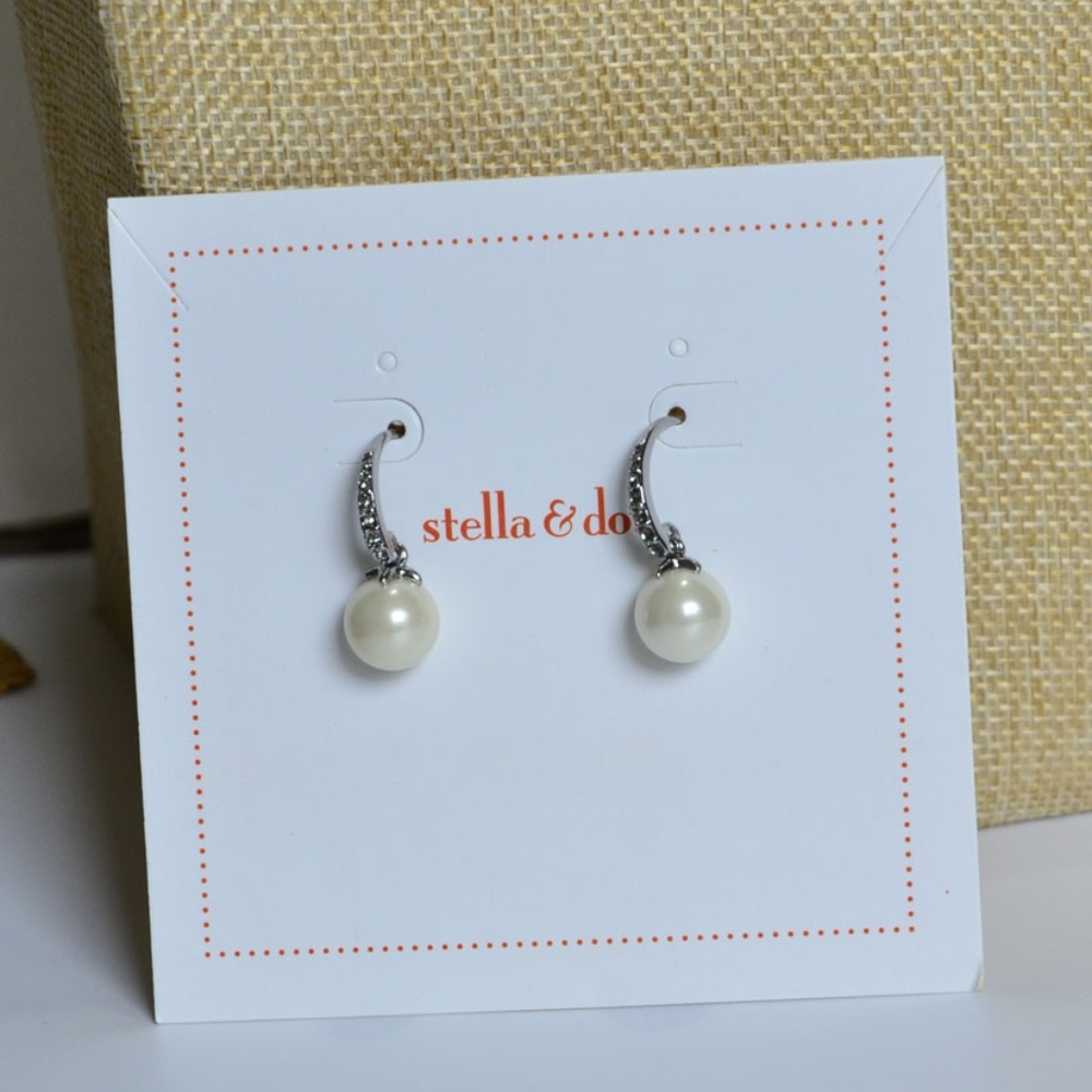 Stella And Dot Deco MADDIE PEARL EARRINGS