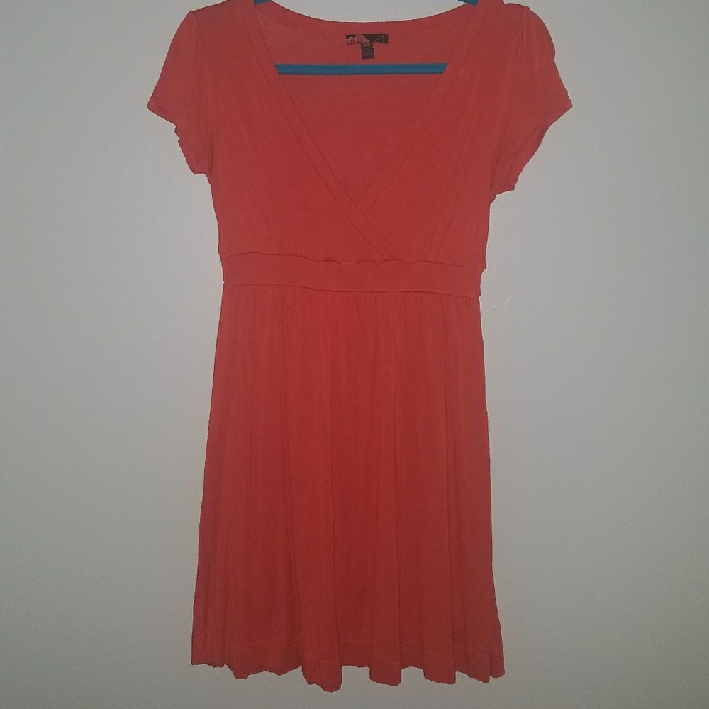 BURNT ORANGE BABYDOLL DRESS - Picture 2 of 4
