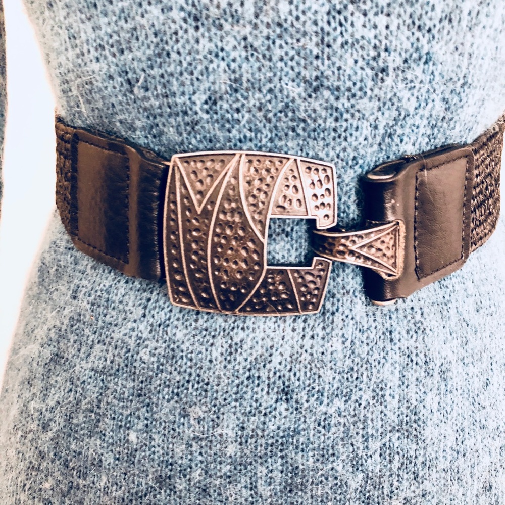 NWOT Anthropologie Black and Metal Belt